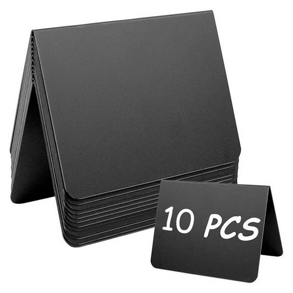 10 Pcs Chalkboard Tags, PVC Mini Chalkboard Signs Decorative Display Board, Chalkboard Food Labels for Party Buffet Small Chalkboard Weddings Place Cards(Black)