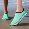 thumbnail image 6 of CIENVNSTG Unisex Wide Width Rainbow Striped Gradient Barefoot Aqua Socks Quick‑Dry Non‑Slip Water Shoes Lightweight Slip‑On Breathable Footwear Green 36, 6 of 6
