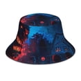 thumbnail image 1 of Balery Spooky Halloween Night Scene Sombreros para el sol para hombre y mujer, sombrero de pescador con UPF 50+, 1 of 6