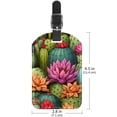 thumbnail image 6 of Square 2Pack PU Leather Cactus Cruise Luggage Tag with Privacy Cover and Name ID Tag for Travel Handbags Backpacks Luggage Tags, 6 of 6