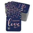 thumbnail image 1 of Inkdotpot 50 Pack Real Rose Gold Foil Paper Tags Made With Love Text Favor Hang Tag, 1 of 6