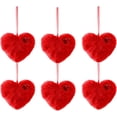 thumbnail image 4 of Vggrvlo 6Pcs Valentine's Day Plush Heart Ornaments 4.72 Inch Fuzzy Heart Decor with Red Accents Soft Christmas Tree Hearts for Xmas, Valentine's, Wedding, Party, Home & Outdoor Decoration (6Pcs-Red), 4 of 5