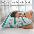 thumbnail image 5 of Teal Khaki Striped Pillow Covers, Linen Long Throw Pillow Case, Farmhouse Stripes Modern Abstract Art Holiday Pillow Protector Decorative Cushion Cover for Living Room/Bedroom 20" x 26", 5 of 8