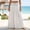 White, variant on IUYRTFE Women Cotton Linen Maxi Skirt Solid Color High Waist Flowy Long Beach Skirt