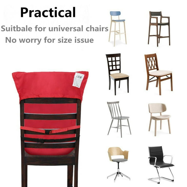 Portable High Chair Seat Easy Seat Harness Baby Cloth Booster Seat for Eating Toddler Dining Chair Safety Seat w Adjustable Straps Shoulder Belt Red
