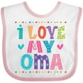 thumbnail image 3 of Inktastic I Love My Oma Granddaughter Girls Baby Bib, 3 of 4