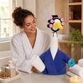 thumbnail image 6 of Porch Goose Decor Set, Funny Purple Spa Bathrobe and Curler Hat Statue Accessory with Towel and Donut Props, Novelty Outdoor Yard Decoration, Complete Set, 6 of 8