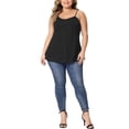thumbnail image 2 of Camiseta sin mangas elegante de encaje con tirantes ajustables para mujer plus Agnes Orinda 1X negro oscuro, 2 of 6