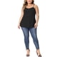 thumbnail image 2 of Camiseta sin mangas elegante de encaje con tirantes ajustables para mujer plus Agnes Orinda 1X negro oscuro, 2 of 6