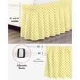 thumbnail image 3 of Yellow White Plaid Wrap Around Bed Skirts for Queen Bed 16" Drop,Bed Skirt with Adjustable Elastic Belt Dust Ruffle Bed Valance for Bedroom Hotel Modern Retro Geometric Checkered Bed Frame Cover, 3 of 7