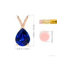thumbnail image 4 of Angara Natural 1.75 ct Blue Sapphire V-Bale Pendant Necklace in 14K Rose Gold for Women - Pear Shape Blue Sapphire Pendant Necklace, 4 of 9
