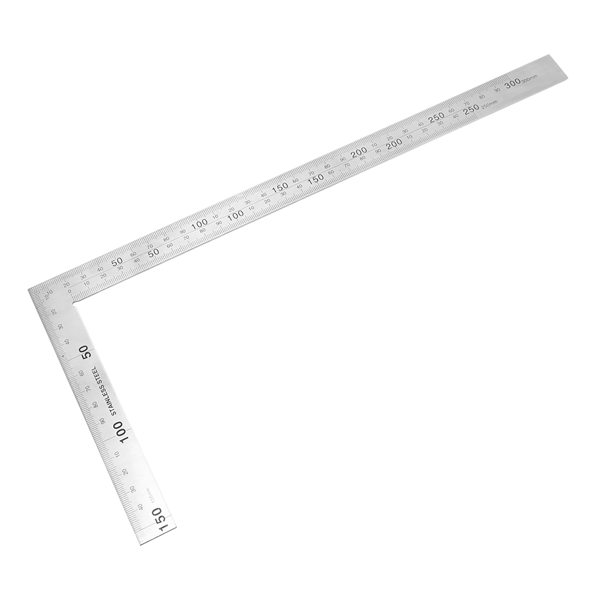 Dual Side Metal Ruler Stainless Steel 150-300mm Shaped Turning Triangle Rule A 
