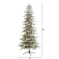 thumbnail image 7 of Nearly Natural 7.5ft. Slim Flocked Nova Scotia Spruce Artificial Christmas Tree with 450 Warm White LED Lights and 909 Bendable Branches, 7 of 7