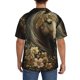 thumbnail image 3 of Balery Palatial Gold Pattern Horse Camisa Casual de Manga Corta con Botones para Hombre, Texturizada, Estilo Cubano, para Playa, Verano-3X-Large, 3 of 5