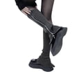 thumbnail image 2 of 1 Pair Leg Warmers Cozy Thick Knitted Solid Color Anti-slip Warm Zipper Closure Calf Socks JK Boots Stocking Lolita Boot Covers Foot Warming Covers, 2 of 8