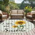 thumbnail image 5 of Round Rugs 6 Ft, Sunflowers Farmhouse Non Slip Area Rugs for Kitchen Bedroom Entryway, Sage Green Plaid Pastoral Rustic Washable Carpet Runner Rug Floor Mats for Bedroom Home Decor, 5 of 9