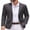 Dark Grey, variant on Mens Blazer Jacket Slim Fit Two Button Business Suit Jacket Summer Wedding Linen Sport Coat