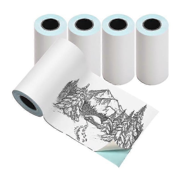 5 Rouleaux 57x30mm Papier Thermique Direct Autocollant Blanc Papier Autocollant Imprimable Sans BPA Imperméable Résistant à l'Huile Résistant à la Frottement Rouleau de Papier Adhésif pour Po