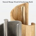 thumbnail image 3 of Mountain Paper Towel Holder Countertop with Mango Wood Round Base and Iron Holder, Wood Paper Towel Holders Countertop, Easy One-Handed Operation for Kitchen Bathroom (Gray), 3 of 7
