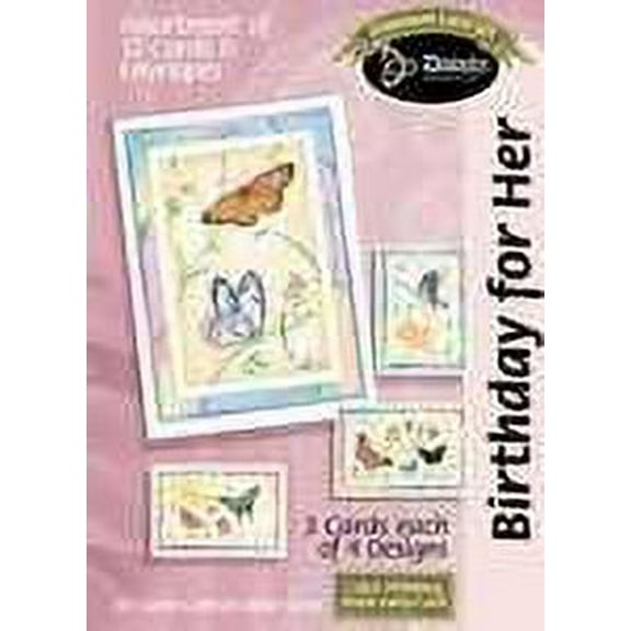 Boxed Birthday Cards For Her - Butterflies - Set of 12