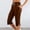 Coffee, variant on Jesvior Women'S High Waisted Capri Pants Elastic Waist Casual Sports Yoga Capris with Pockets for Summer Lounge Running