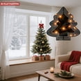 thumbnail image 3 of Stylish Metal Hanging Christmas Tree Wind Spinner - Concentric Circle Design with Illuminated Fir Branches for Festive Garden Decor, 3 of 7