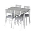 thumbnail image 1 of Ourlova Dining Table Set For 4. Space-Saving Kitchen Table Set With Upholstered Chairs. 5 Piece Dining Room Table Set. Square Modern Wood Dinette Set For Small Space. Apartment, 1 of 6