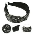 thumbnail image 3 of Unique Bargains 1 Pc Fashion Printed Knotted Headwrap for Women for Girls 6.69"x2.17" Black, 3 of 6