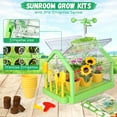 thumbnail image 3 of Huge Wave Kids Gardening Plant Growing Set, Greenhouse Flower Terrarium Set, Dual Cultivation Mode, with Wind Vane & Thermometer, Birthday Gift for Boys Girls Aged 4-8, 3 of 7