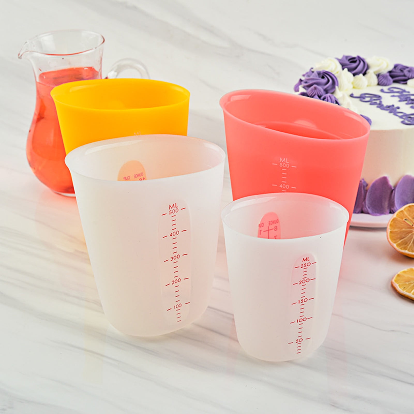 Non-Slip Juice Cup - Smooth Edge, Easy to Clean Silicone Measuring Cup Tool  for Baking