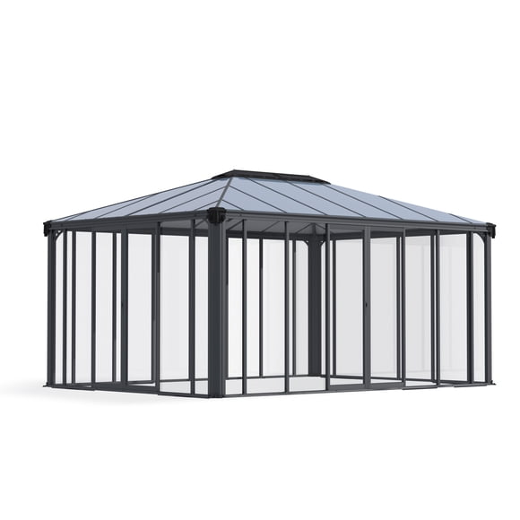 Canopia by Palram Ledro 12 ft. x. 16 ft. Enclosed Gazebo Kit - Grey