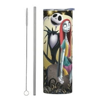 Insulated Tumbler with Lids and Straws, The Nightmare Before Christmas Stainless Steel Mug Coffee Cup Thermal Travel 20oz