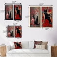 thumbnail image 4 of Designart "Black Cat by Vase with Red Flowers Painting I" Animals Cat Framed Wall Art Set Of 2 - Children's Art Black Frame Gallery Set For Office Decor, 4 of 6