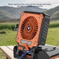 thumbnail image 4 of Bewildely Ventilador de camping con pantalla digital de nivel de batería, silencioso, portátil y recargable. Electrodomésticos naranja, 4 of 6