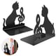thumbnail image 1 of Bookends, Pair Of Book Holders, Metal Bla, Book Ends For Shees, Geometric Design, Non-slip 17.5 * 16 * 10cm, 1 of 4