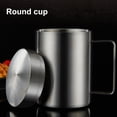 thumbnail image 1 of Neinkie Tasse à Café Isolée avec Couvercle, Acier Inoxydable, Double Paroi Isolée sous Vide Tasse de Voyage avec Poignée, Tasse de Voyage Isolée Double Paroi Premium, Acier Inoxydable/argent, 1 of 6