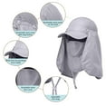 thumbnail image 2 of Chapeau Visière de Sport de Plein Air Randonnée Protection UV Visage Cou Pêche Protection Solaire, 2 of 8