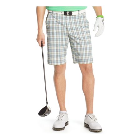 IZOD Mens Plaid Straight-Fit Casual Walking Shorts