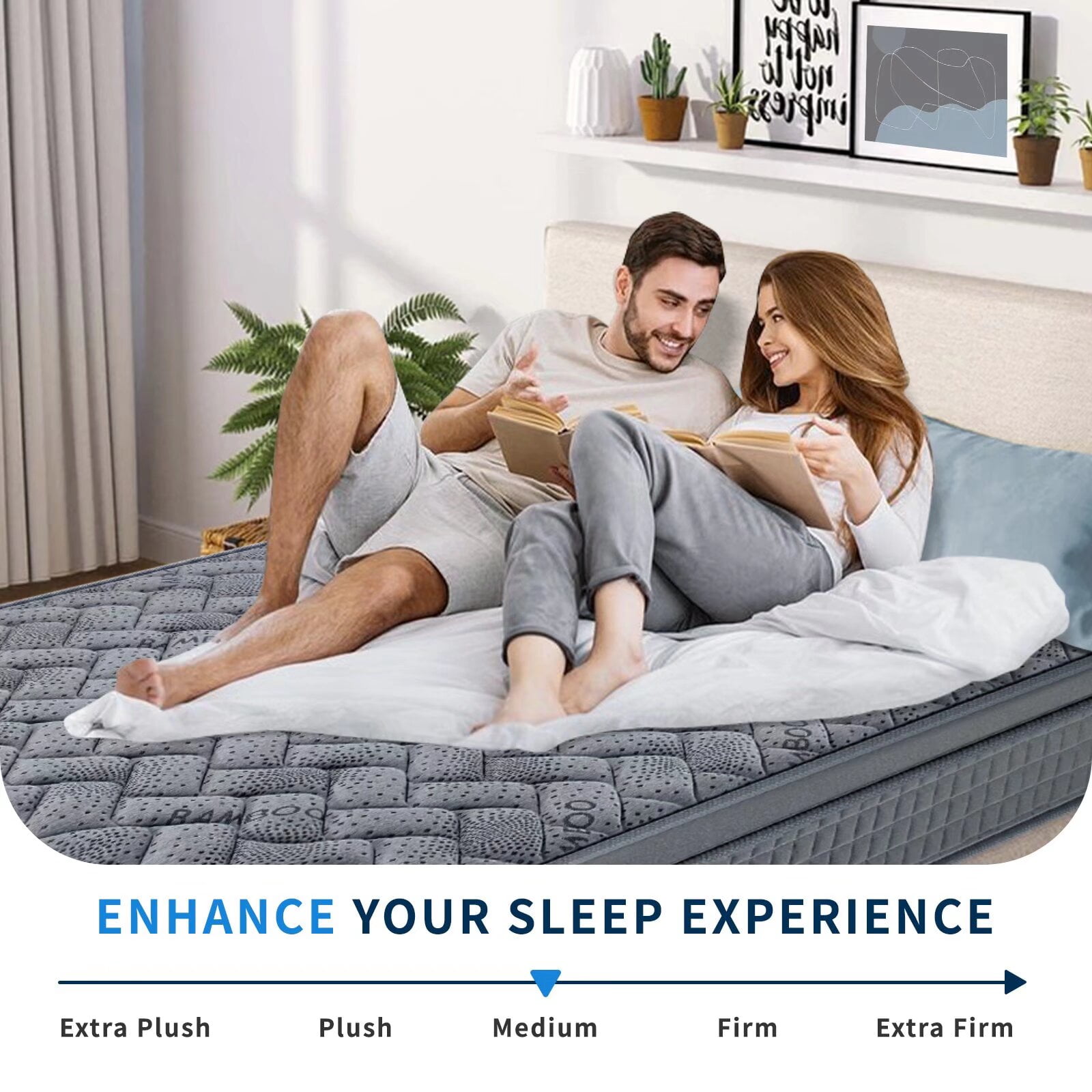 FULLMattress, 10 inch Twin Mattress in A Box, Hybrid Bonnell Coil FULL Size Mattress Medium Soft Feel with High Density Foam for Pressure Relief