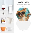 thumbnail image 6 of Honeii Funny Swimming Chihuahua print Leather Coaster Set of 4, ideal for safeguarding your furniture from drinks spills and effortless cleanup-Hexagon, 6 of 6