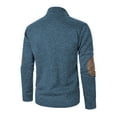 thumbnail image 4 of Sweatshirt for Men Quarter Zip Up Stand Collar Athletic Sweaters Fashion Pullover Long Sleeve Tops with Elbow Patches (3XL, Blue), 4 of 4