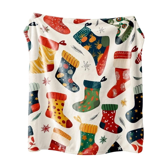 Christmas Fleece Throw Blanket – Soft and Cozy Holiday Blanket for Sofa, Bed, Couch – Xmas Decorative Flannel Blanket