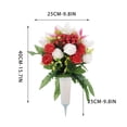 thumbnail image 3 of Amzcrzy Ground Socket Ground Socket Prong Cemetery Flowers 17-Headed Shasha Roses Bunched with Ribbon In Bucket Cemetery Flower Decoration Artificial Flowers Fake Flowers Fake Plants, 3 of 7