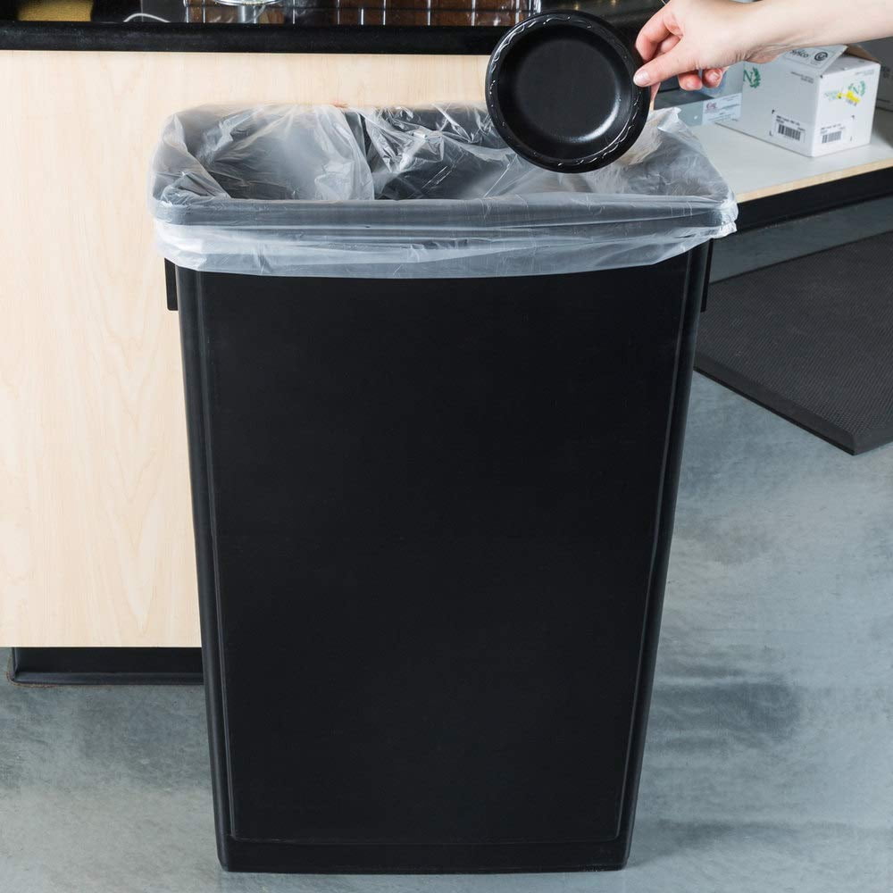 TrueCraftware- 23 Gallon Slim Rectangular Trash Can 20" x 11-1/4" x 29-3/4" Black Color- Wastebasket Garbage Bin Recycling Bin Kitchen Bathroom Bedroom Office Trash can