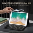 thumbnail image 4 of Magnetic Detachable Backlit Bluetooth Keyboard Smart Folio with Pencil Holder Compatible with iPad 9.7" 5th/6th Gen 2017/2018, iPad Air 1/2，Black, 4 of 7