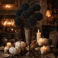 thumbnail image 2 of 2 Sticks Halloween Black Artificial Flowers,Gothic Silk Rose Bouquet with Long Stems,Fake Floral Arrangement for Home Table Vase Centerpiece Decor, 2 of 6