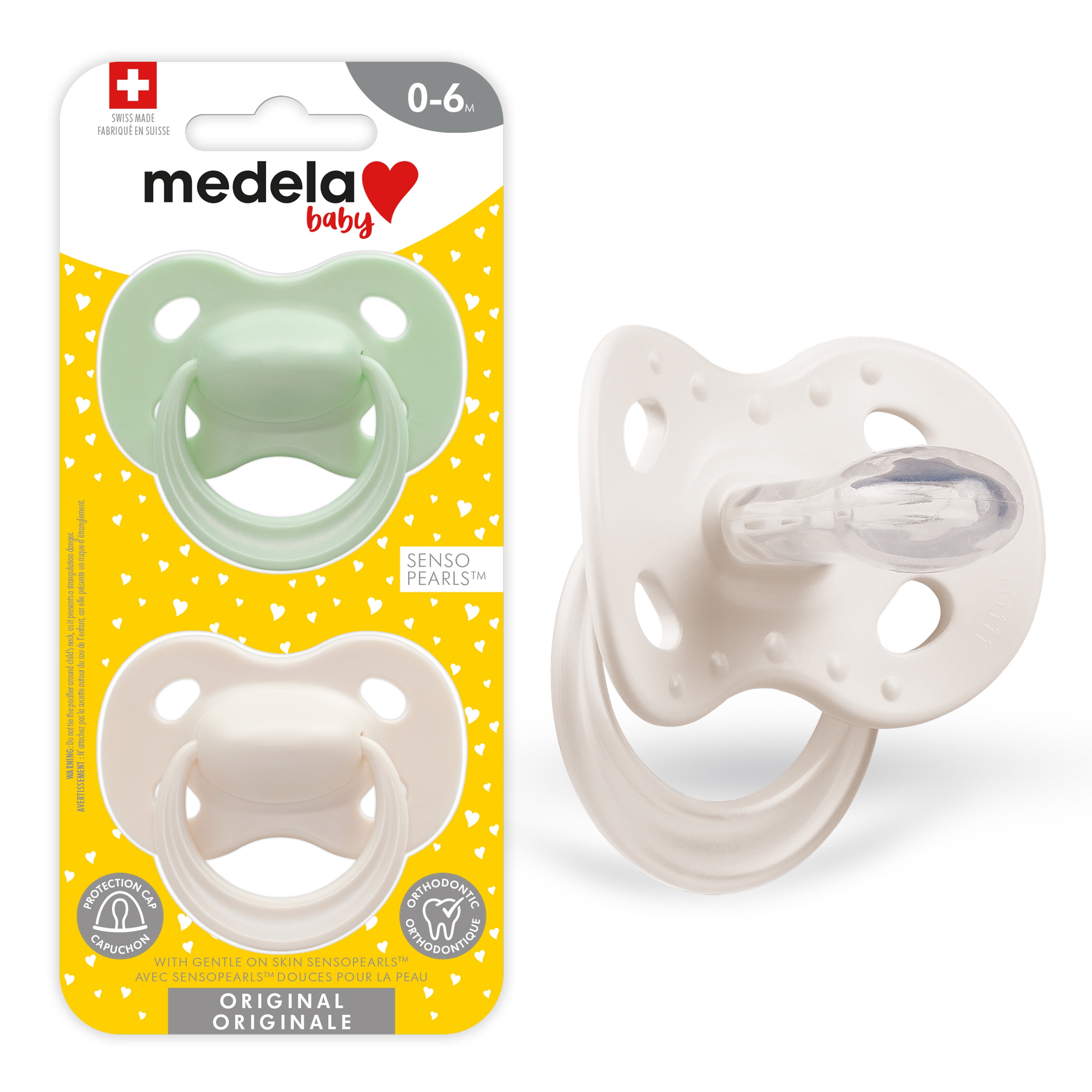 Medela Baby Pastel Pacifier for 0-6 Months, Baby Pacifiers, 2-Pack