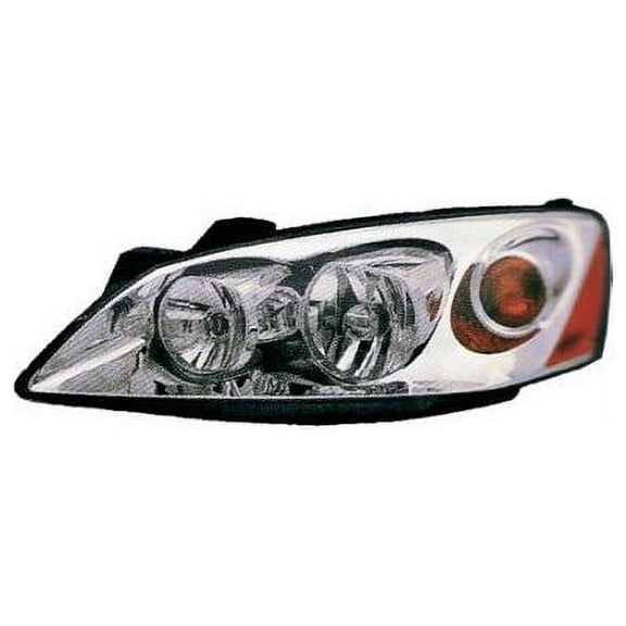 Left Driver Side Headlight Assembly with Amber Lens (without Wiring Harness) - Compatible with 2005 - 2010 Pontiac G6 2006 2007 2008 2009