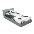 thumbnail image 2 of Ambesonne Nature Fitted Sheet & Pillow Sham Set, Flamingos and Palm Trees, Twin, Pale Mauve Black, 2 of 2