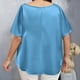 thumbnail image 4 of Camiseta Casual de Cuello Redondo de Color Sólido, Camisetas de Verano de Tamaño Más de las Mujeres para el Uso Diario, 4 of 8